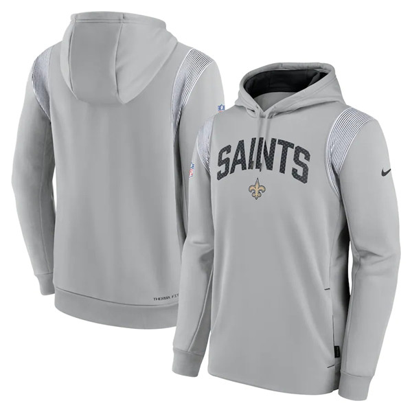 Mens New Orleans Saints Gray Sideline Stack Performance Pullover Hoodie,We sell and wholesale Mens New Orleans Saints Gray Sideline Stack Performance Pullover Hoodie on line form chian!